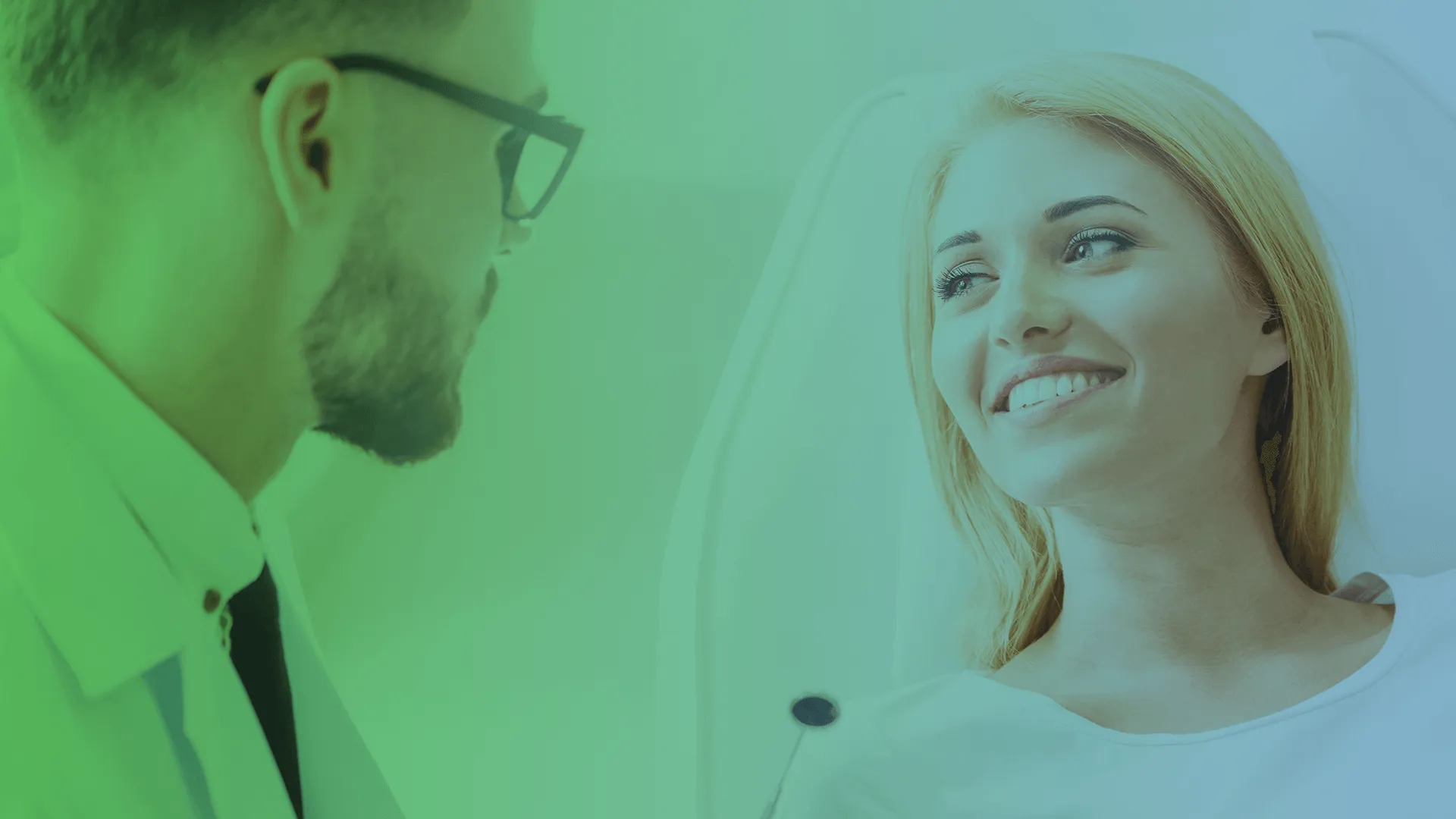 Dentist talking to patient