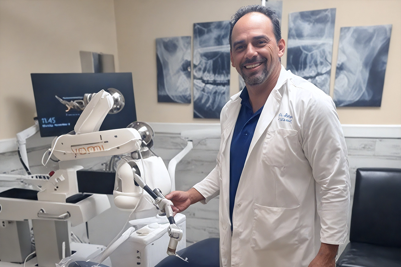 Dentist at the treatment room.